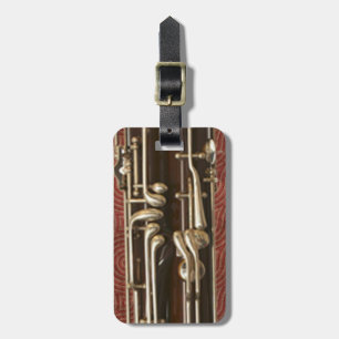 Étiquette À Bagage Clés Bassoon sur le rouge foncé personnalisables