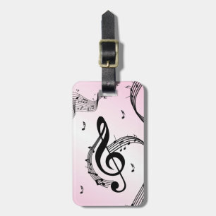 Étiquette À Bagage Climacic G Clef rose