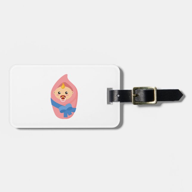 Étiquette À Bagage Clipart nouveau-né de bébé (Devant horizontal)