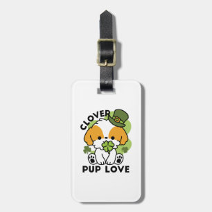 Étiquette À Bagage Clover Pup Love - St. Patrick's Day Chien Design