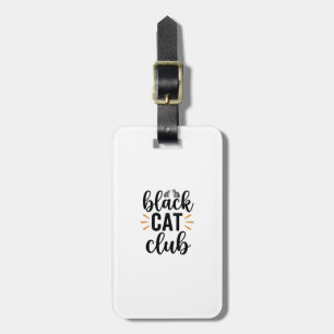 Étiquette À Bagage Club Chat Noir Design Vectoriel Amateur de Chat Vi