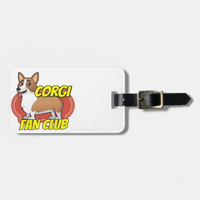 Étiquette À Bagage Club de fan de corgi (Devant horizontal)