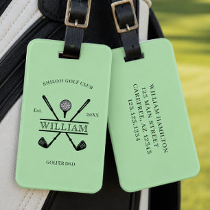 Étiquette À Bagage Club de golfeur croisé