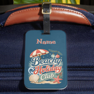 Étiquette À Bagage Club de vacances balnéaire Noël rétro sur la côte