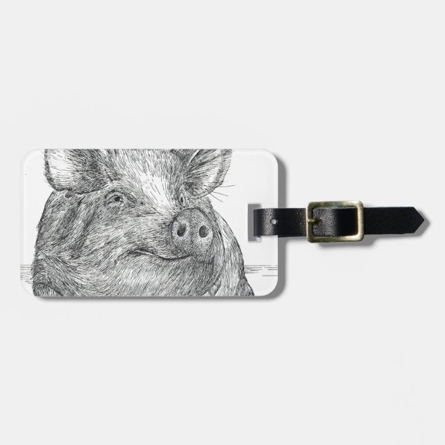 Étiquette À Bagage Cochon (Devant horizontal)