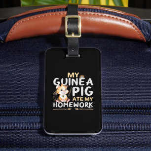 Étiquette À Bagage Cochon d'Inde Mignon a Mangé Mon Devoir