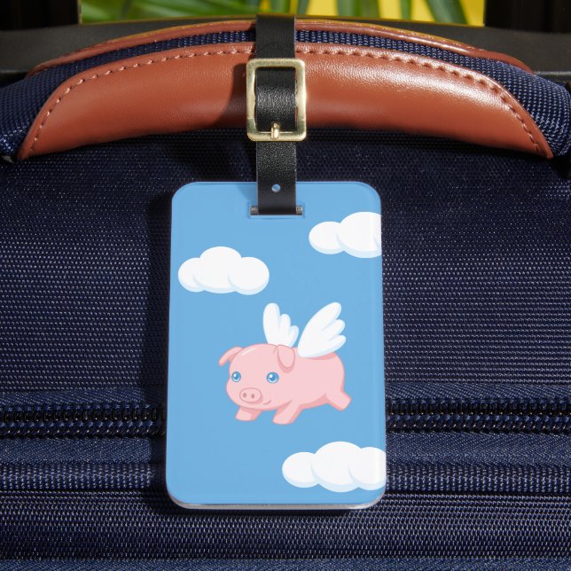 Étiquette À Bagage Cochon Volant - Porcelet Mignon avec des Ailes (Insitu Rectoal 2)