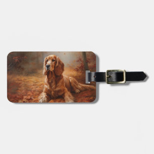 Étiquette À Bagage Cocker Spaniel à l'automne Feuilles automne Inspir