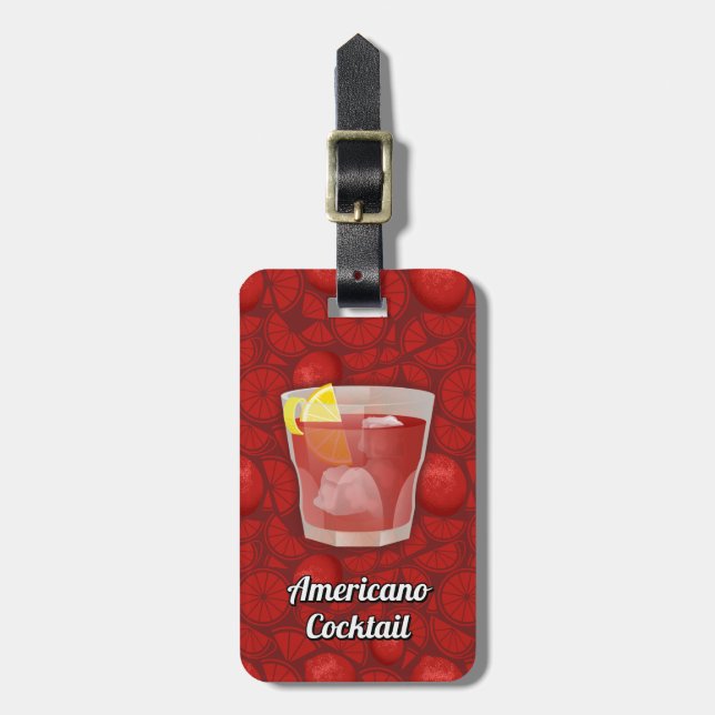 Étiquette À Bagage cocktail Americano (Devant Vertical)