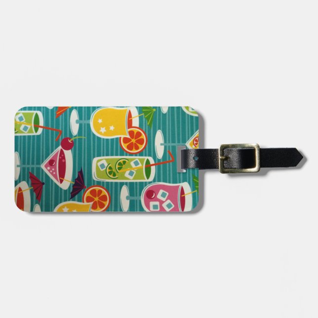 ÉTIQUETTE À BAGAGE "COCKTAILS GALORE" GOLF/LUGGAGE/I.D.ÉTIQUETTE (Devant horizontal)