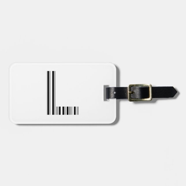 Étiquette À Bagage Code barre de la lettre L Premier motif de code-ba (Devant horizontal)