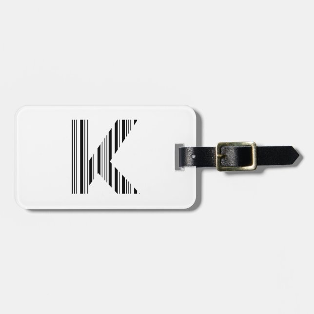 Étiquette À Bagage Code-barres LETTRE K Premier motif de code-barres  (Devant horizontal)