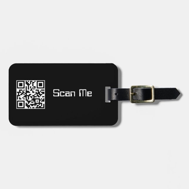 Étiquette À Bagage Code de QR - ajoutez vos propres (Devant horizontal)