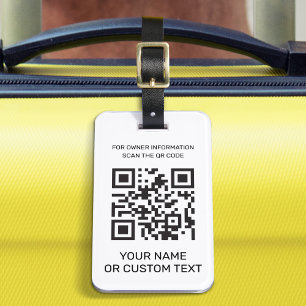 Étiquette À Bagage Code QR avec texte