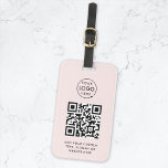 Étiquette À Bagage Code QR | Blush Pink Business Logo Professionnel<br><div class="desc">Un simple modèle d'étiquette de code QR d'entreprise rose vif dans un style moderne et minimaliste qui peut être facilement mis à jour avec le logo de votre entreprise,  le code QR et le texte personnalisé,  par exemple,  scannez-moi vers...  #QRcode #logo #luggagetag #business</div>