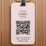 Étiquette À Bagage Code QR | Blush Pink Business Logo Professionnel<br><div class="desc">Un simple modèle d'étiquette de code QR d'entreprise rose vif dans un style moderne et minimaliste qui peut être facilement mis à jour avec le logo de votre entreprise,  le code QR et le texte personnalisé,  par exemple,  scannez-moi vers...  #QRcode #logo #luggagetag #business</div>