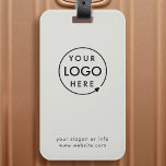 Étiquette À Bagage Code QR | Business Logo Professionnel Simple Grey<br><div class="desc">Un simple modèle de bagage de code QR d'entreprise gris personnalisé dans un style moderne et minimaliste qui peut être facilement mis à jour avec le logo de votre entreprise,  le code QR et le texte personnalisé,  par exemple,  scannez-moi vers...  #QRcode #logo #luggagetag #business</div>