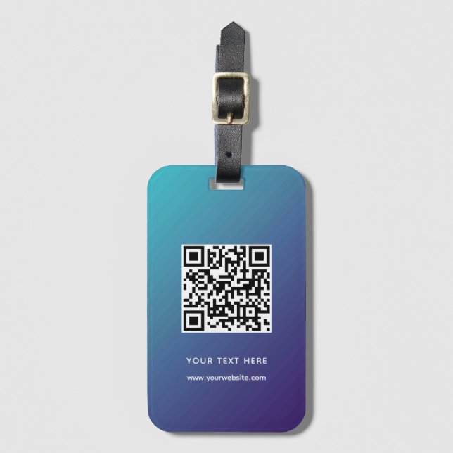 Étiquette À Bagage Code QR Code personnalisé Adresse du site Web Anal (Devant Vertical)