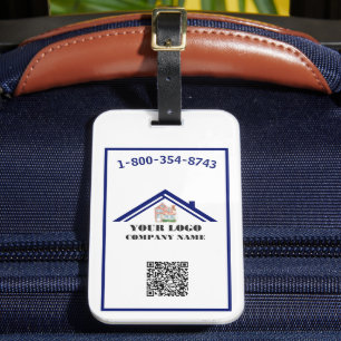 Étiquette À Bagage Code QR du logo de votre entreprise