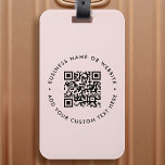 Étiquette À Bagage Code QR | Entreprise moderne Blush Rose Feminine<br><div class="desc">Un simple modèle de code QR couleur rose vif dans un style minimaliste moderne qui peut être facilement mis à jour avec votre code QR,  nom d'entreprise ou site Web et texte personnalisé,  par exemple... </div>