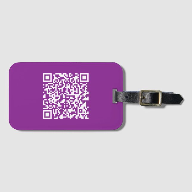 Étiquette À Bagage Code QR instantané avec l'URL de votre site web |  (Devant Horizontal)
