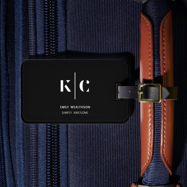 Étiquette À Bagage Code QR noir élégant et épuré (Insitu Rectoal 4)