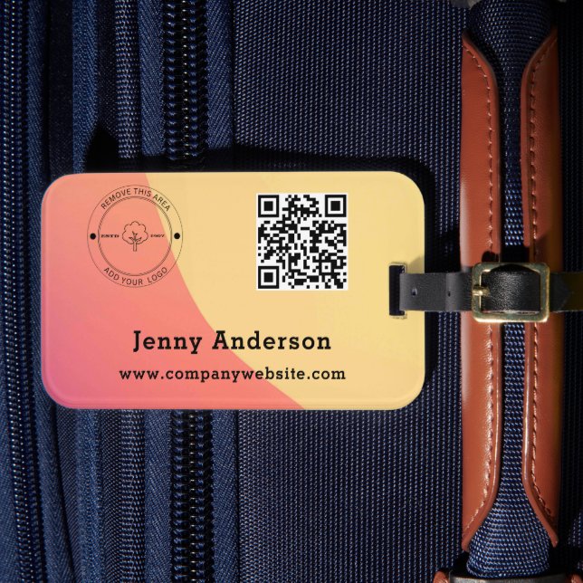 Étiquette À Bagage Code QR Nom commercial et logo et étiquettes de sa (Insitu Rectoal 4)