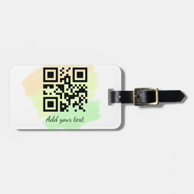 Étiquette À Bagage code QR personnalisé simple ajoutez votre nom text (Devant horizontal)