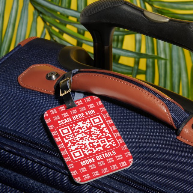 Étiquette À Bagage Code QR promotionnel (modifiable) avec Motif Logo (Insitu Rectoal 1)