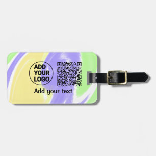 Étiquette À Bagage Code qr simple minimaliste ajouter logo nom du cod