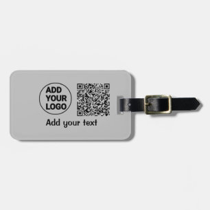 Étiquette À Bagage Code qr simple minimaliste ajouter logo nom du cod