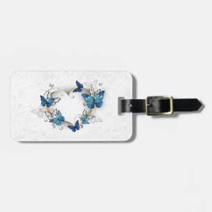 Étiquette À Bagage Coeur bijoux avec papillons Morpho