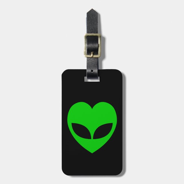 Étiquette À Bagage Coeur d'amour Alien (Devant Vertical)