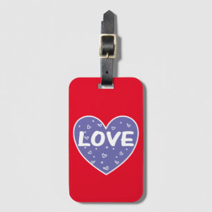 Étiquette À Bagage Coeur d'amour pourpre