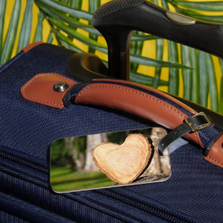 Étiquette À Bagage cœur de bois