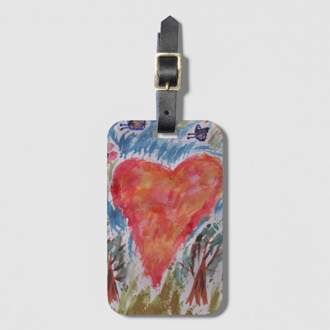 Étiquette À Bagage Coeur de la planète (Devant Vertical)