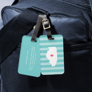 Étiquette À Bagage Coeur de l'Illinois   État d'origine