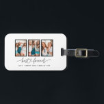 Étiquette À Bagage Coeur de script mignon moderne multi photo meilleu<br><div class="desc">Coeur de script mignon moderne multi photo meilleurs amis triptyque cadeau</div>