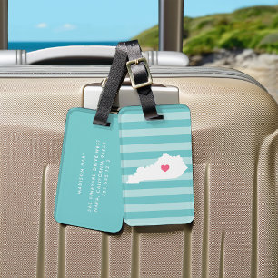Étiquette À Bagage Coeur du Kentucky   État d'origine