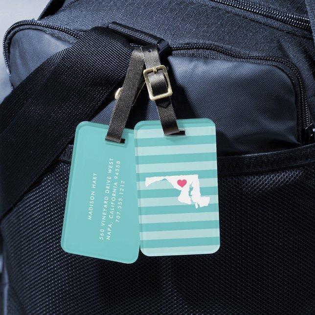 Étiquette À Bagage Coeur du Maryland | État d'origine (Créateur téléchargé)