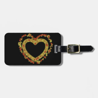 Étiquette À Bagage Coeur floral décoratif