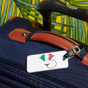 Étiquette À Bagage Coeur italien avec stéthoscope Soins de santé