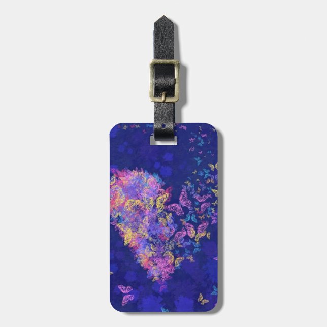 Étiquette À Bagage Coeur papillon - Amour (Devant Vertical)