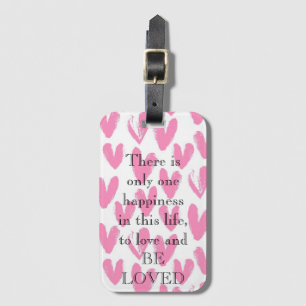 Étiquette À Bagage Coeur rose Extraordinaire avec amour une citation