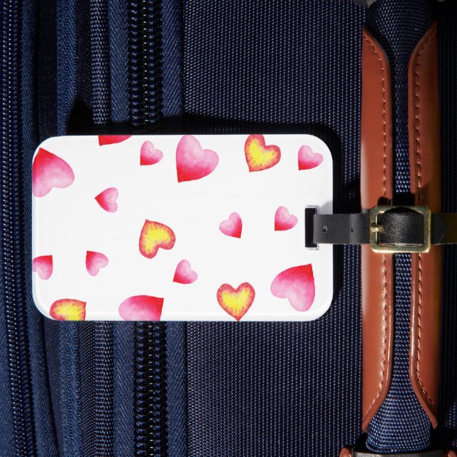 Étiquette À Bagage Coeur rouge mignon romantique (Insitu Rectoal 4)