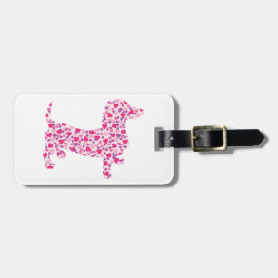 Étiquette À Bagage Coeurs Dachshund