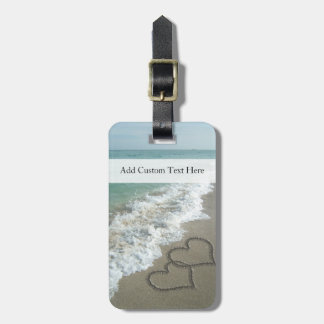 Étiquette À Bagage Coeurs de plage romantiques