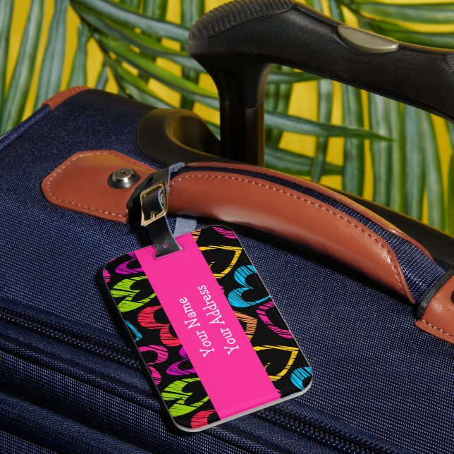 Étiquette À Bagage Coeurs doux dessinés à la main Balise de bagage (Insitu Rectoal 1)