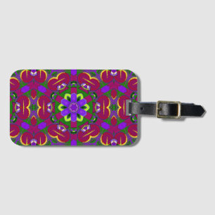 Étiquette À Bagage Cœurs kaléidoscope - Peinture de cœurs kaléidoscop