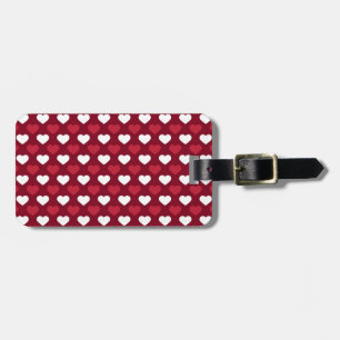 Étiquette À Bagage Coeurs rouges